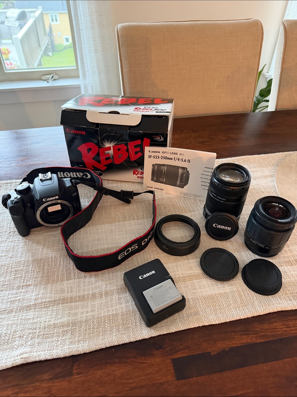 Canon DSLR Camera Kit with Black Body and Black Lenses